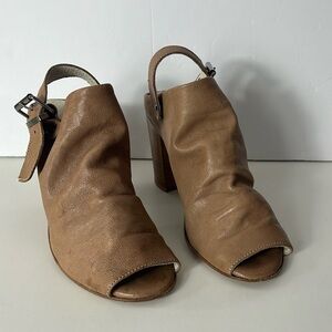 Stefano Lorenzi Vero Cuoio Open toe slingback mule Brown women’s 6 EU Size 37